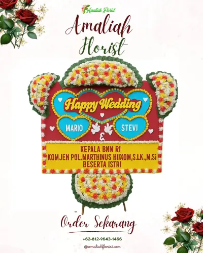 Karangan Papan Bunga Pernikahan di Kalodran